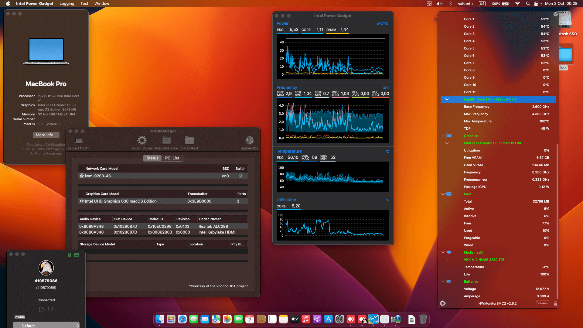 Dell Precision 5530 [CoffeeLake   Intel UHD 630 + I2C]   OpenCore 1